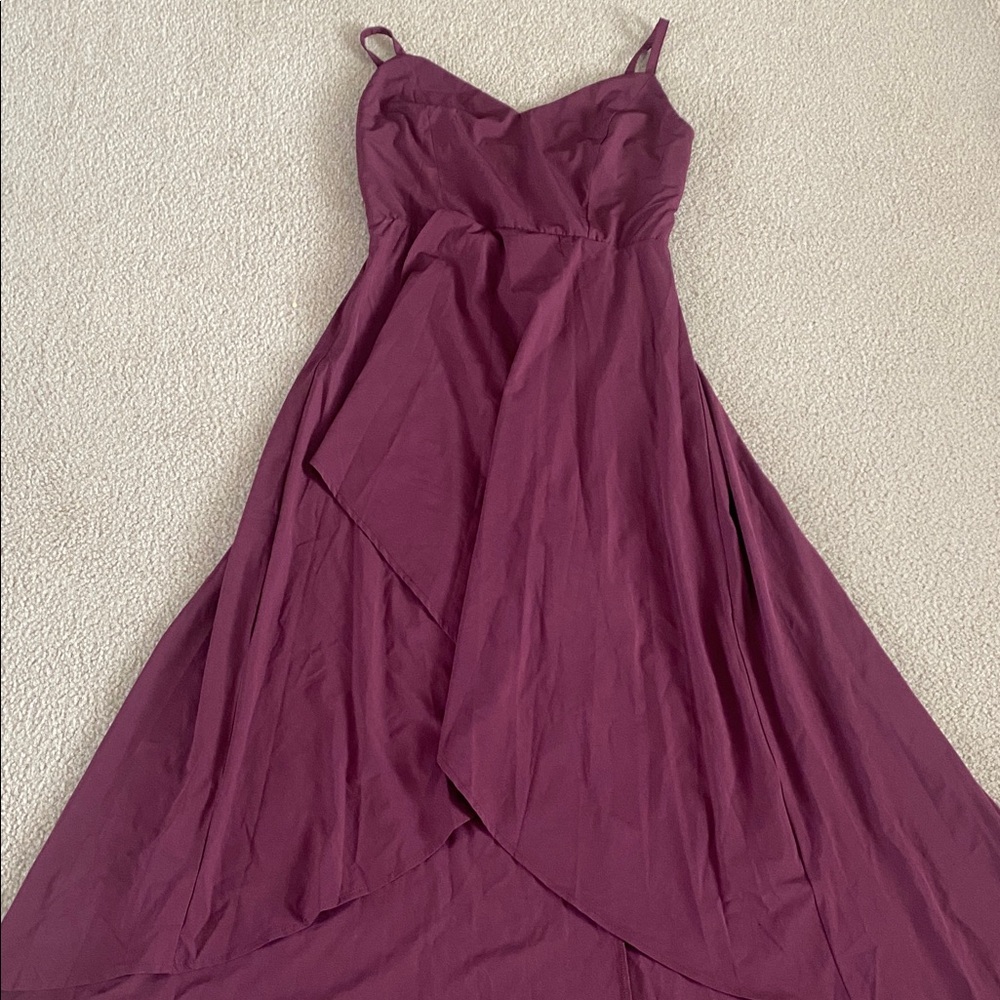 MEDIUM. STRAPPY HIGH LOW RUCHED RUFFLE LIKE DRESS - Picture 2 of 9